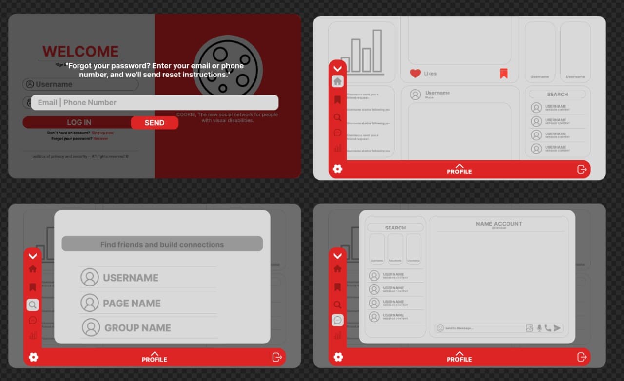 Red social con soporte para invidentes